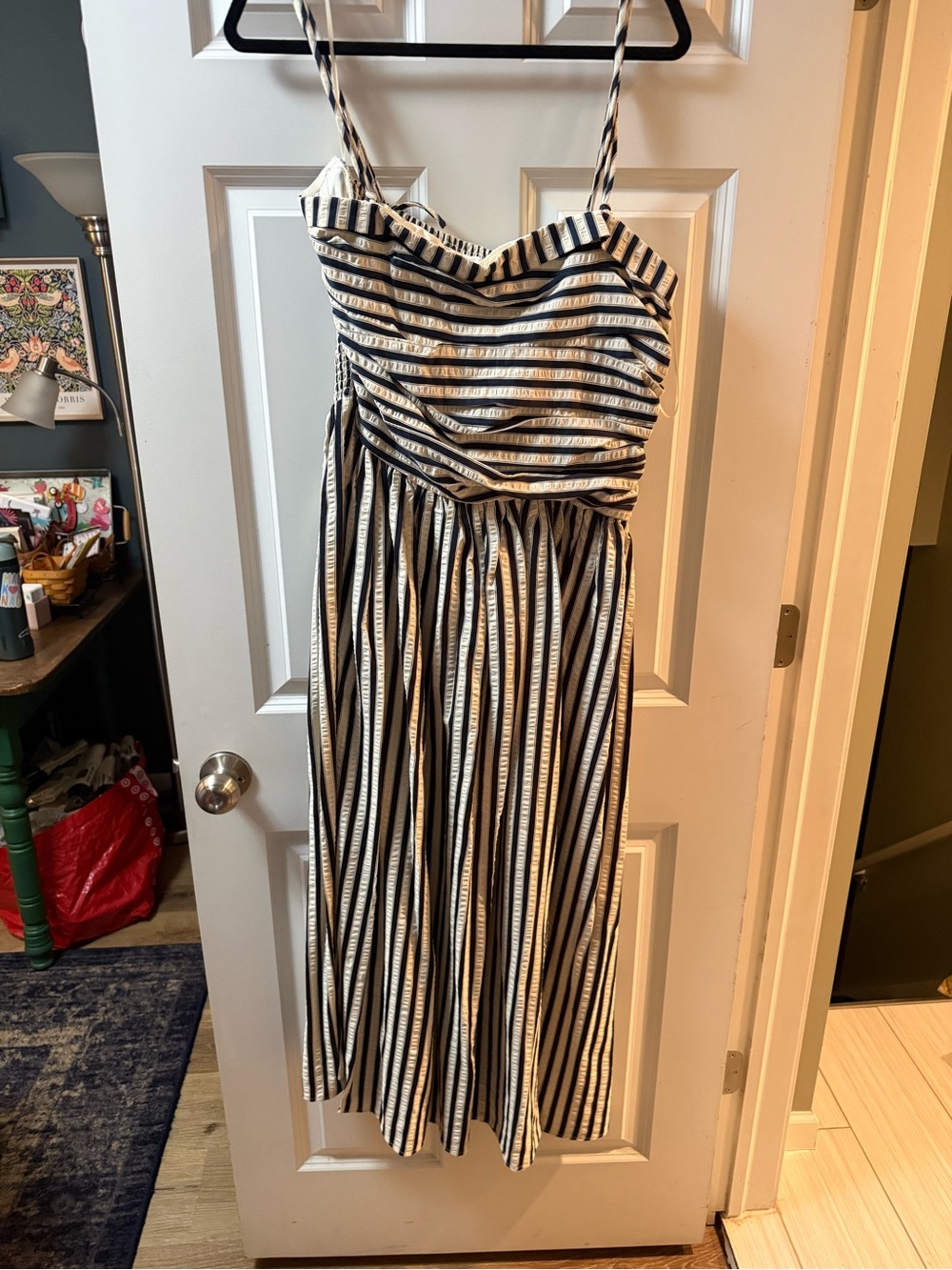 Altar'd State Black and White Striped Midi Dress